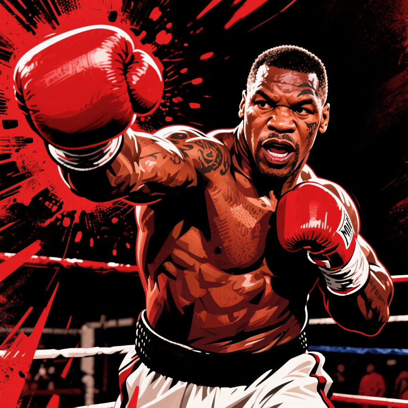 Ilustrasi Aksi Mike Tyson di Arena Tinju